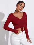 Red Drawstring Top