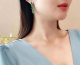 Natural Emerald Earrings Drop Earrings