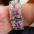 Dubai Red Garnet Stone Bangle Bracelet