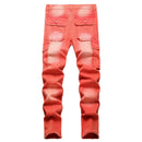 Red Slim Fit Pocket Jeans