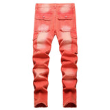 Red Slim Fit Pocket Jeans