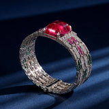 Dubai Red Garnet Stone Bangle Bracelet