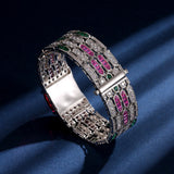 Dubai Red Garnet Stone Bangle Bracelet
