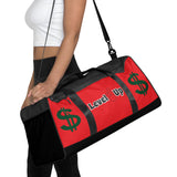 Red And Grey Duffle Bag