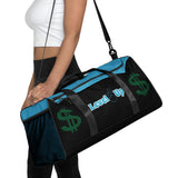 Black And Sky Blue Duffle Bag