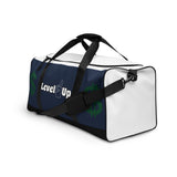 Navy Blue And White Duffle Bag