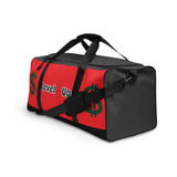 Red And Grey Duffle Bag