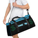 Black And Sky Blue Duffle Bag