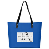 Blue Waterproof Leather Handbag
