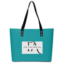 Turquoise Waterproof Leather Handbag