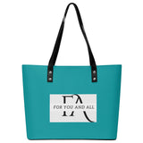 Turquoise Waterproof Leather Handbag