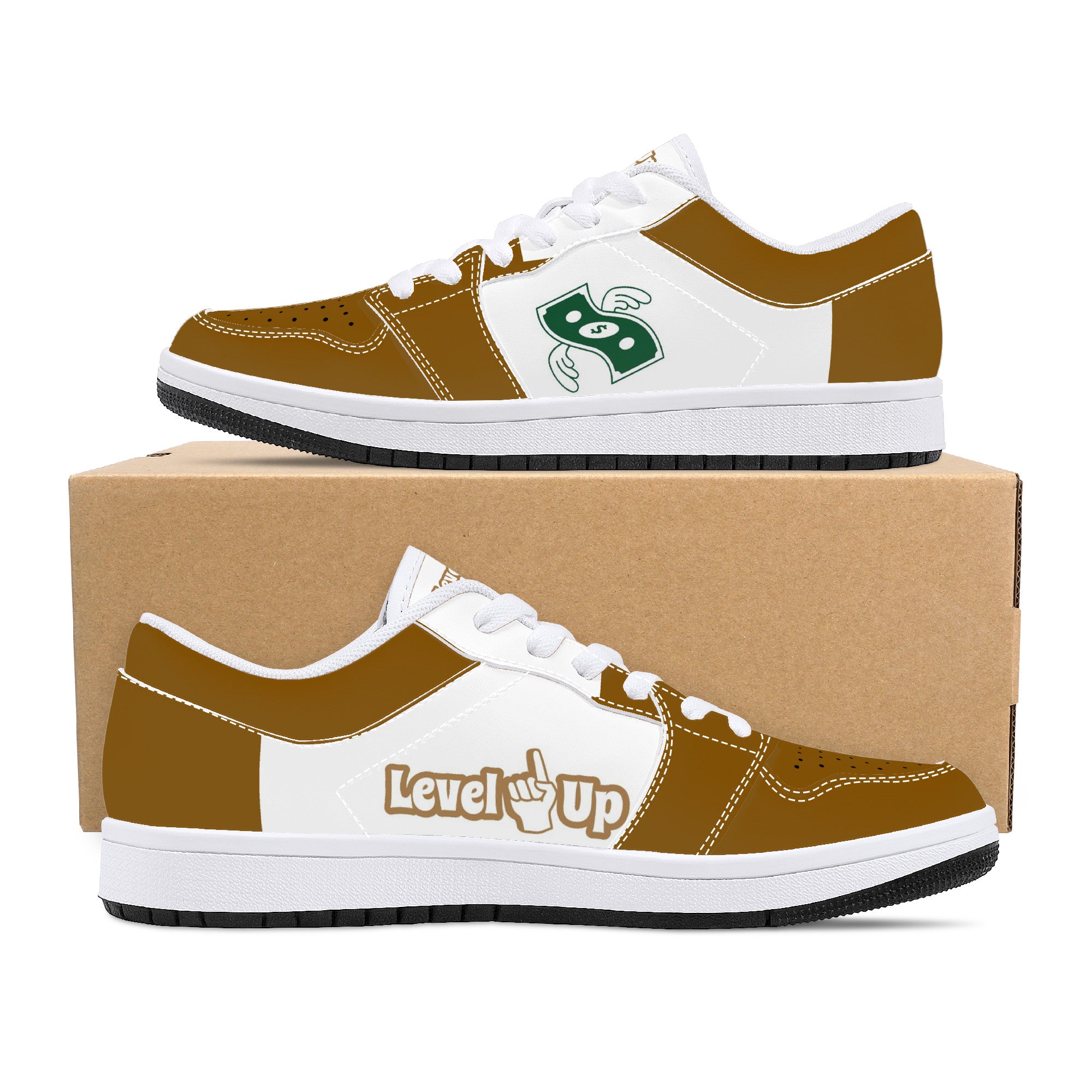 Gold  Low Top Shoes