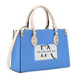 Blue Luxury Leather Tote HandBag
