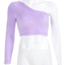 velvet One Shoulder crop top - For you and all