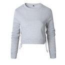 slit lacing crop sweatshirt  top - For you and all