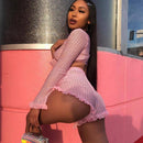 mesh pink 2 piece shorts set - For you and all