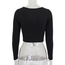 v neck ruched lace up top - For you and all