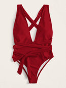 self tie plunging one piece - For you and all