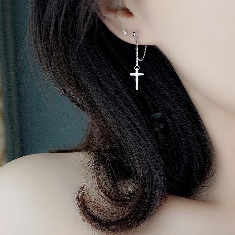 Cross chain tassel Earrings - For you and all