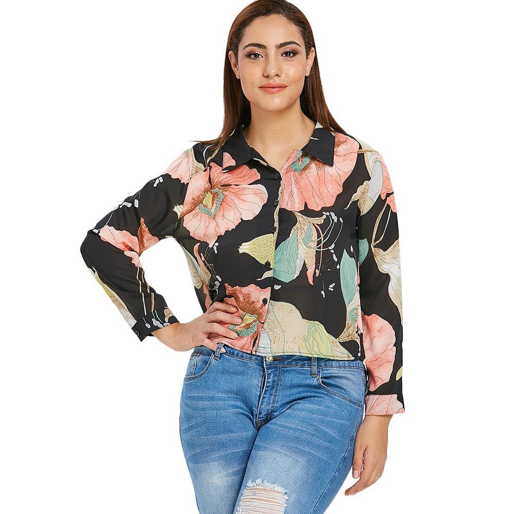 plus size semi-sheer floral top - For you and all