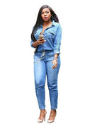 vintage collar jeans romper - For you and all