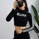 letter printed turtleneck crop top - For you and all