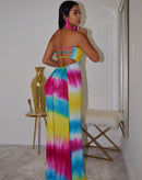 tie dye lace Up hollow  dress - For you and all