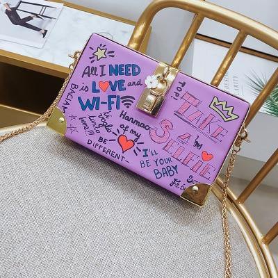 lock letter graffiti clutch - For you and all