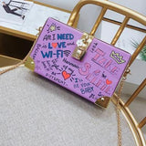 lock letter graffiti clutch - For you and all