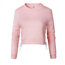 slit lacing crop sweatshirt  top - For you and all