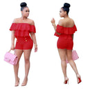ruffle crop romper shorts - For you and all