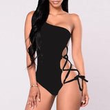 Lace up one shoulder one piece - For you and all