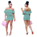 ruffle crop romper shorts - For you and all