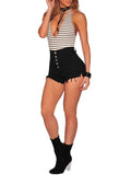 high waist  Short Button jean shorts - For you and all