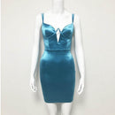 satin padded double straps dress - For you and all