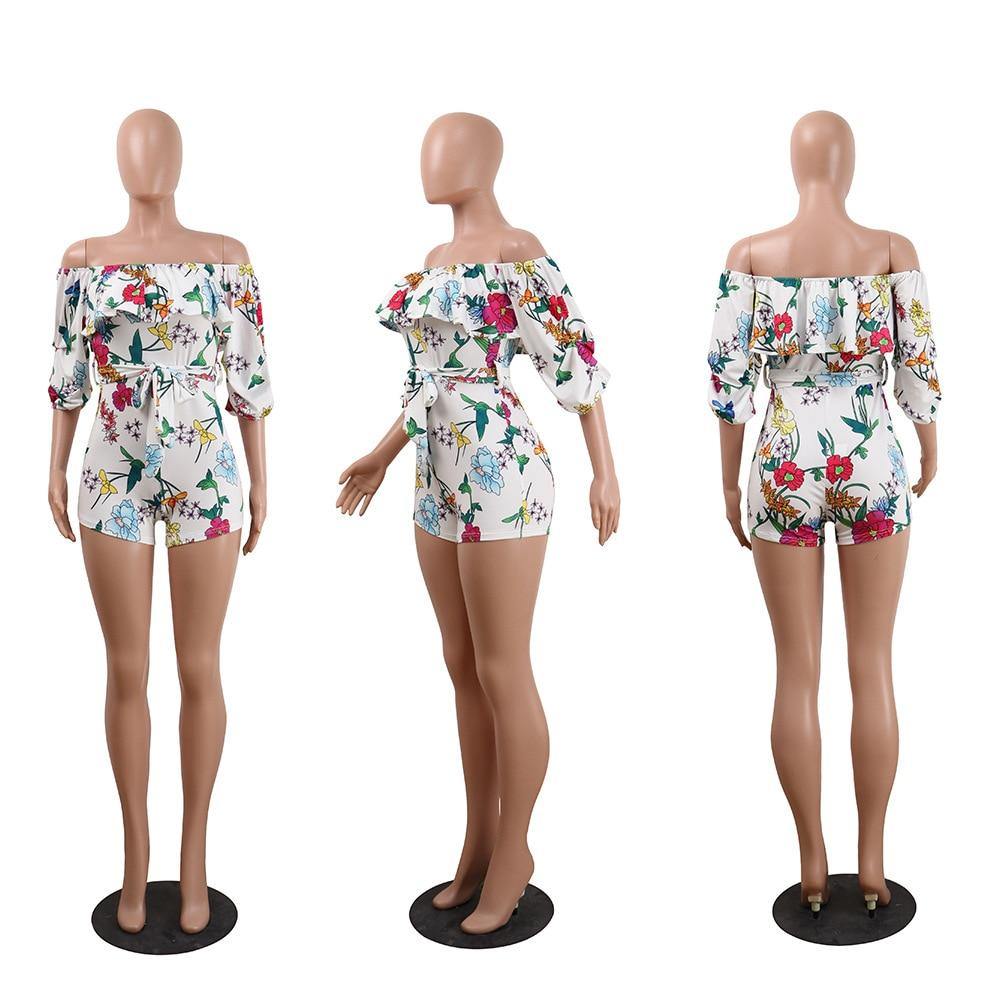 flower printed romper shorts - For you and all