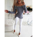 off shoulder beading zipper top - For you and all