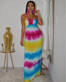 tie dye lace Up hollow  dress - For you and all