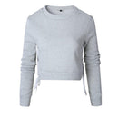 slit lacing crop sweatshirt  top - For you and all