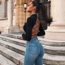 Open back criss cross crop top - For you and all