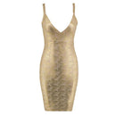 gold bandage spaghetti strap dress - For you and all