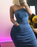 jeans strapless dress - For you and all