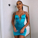 satin padded double straps dress - For you and all