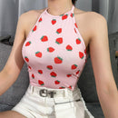 Strawberry halter  tank Top - For you and all