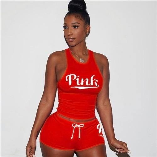 pink 2 piece shorts set - For you and all