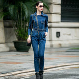 front zipper jeans romper - For you and all