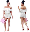 ruffle crop romper shorts - For you and all