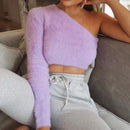 velvet One Shoulder crop top - For you and all