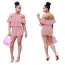 ruffle crop romper shorts - For you and all