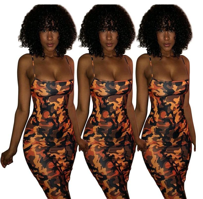 camouflage spaghetti strap dress - For you and all